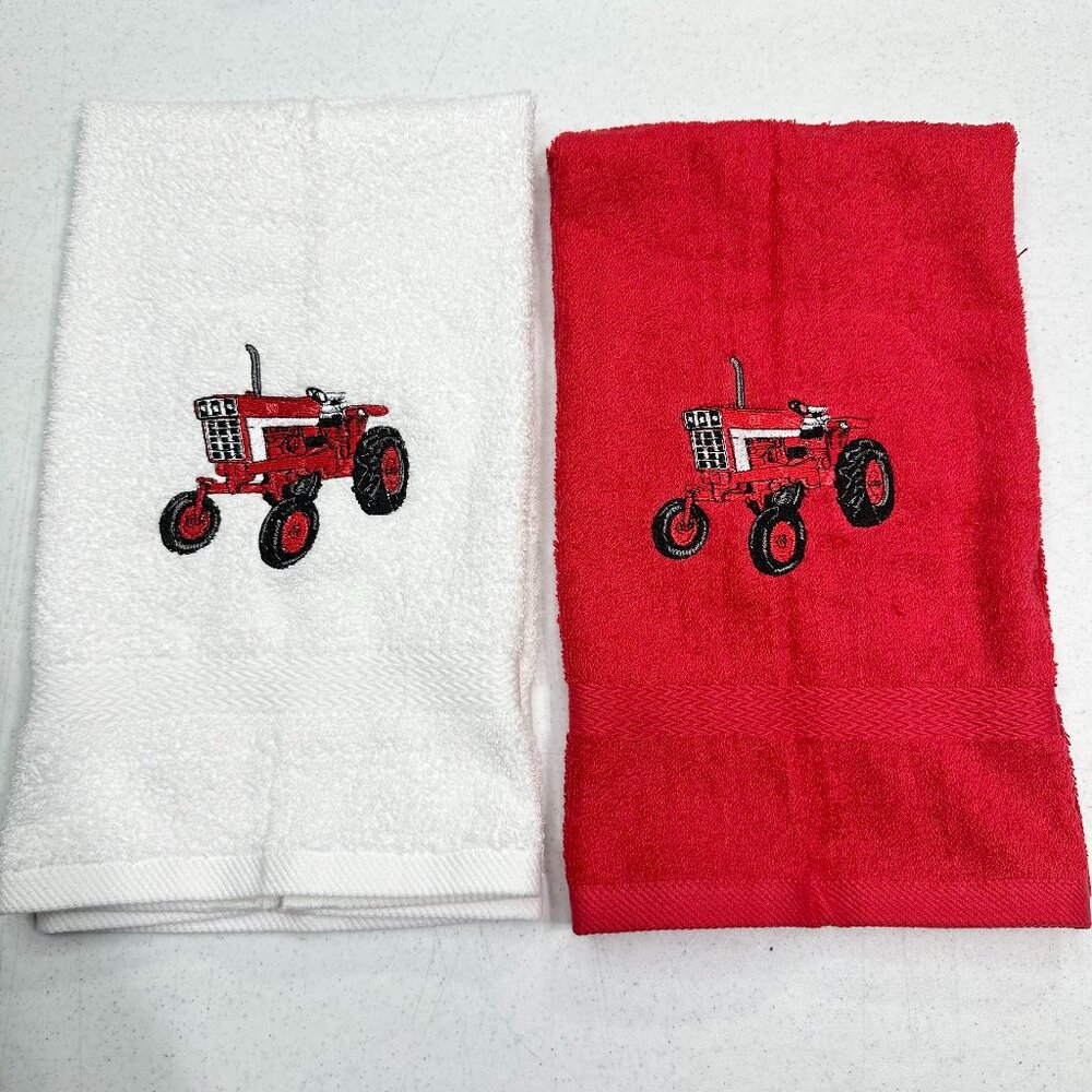 Tractor Towels Embroidered International Harvester 66 Series Hand Towel Set Farm